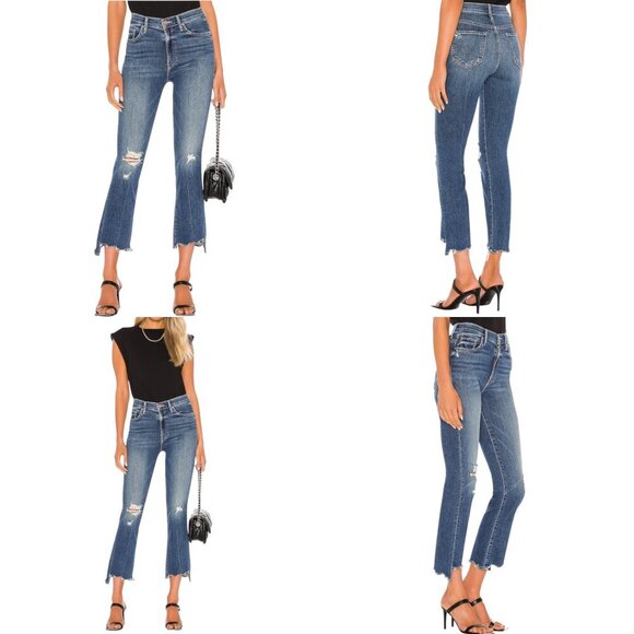 Mother The Insider Crop Stew Chew Jeans Size 26 In Dancing on Coals Distressed - Picture 15 of 16